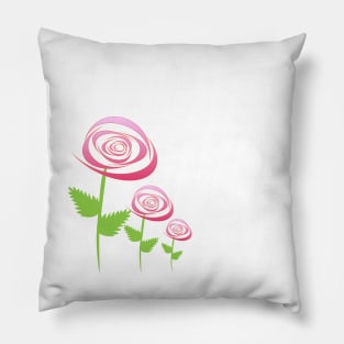 Pink Roses on white background. Pillow