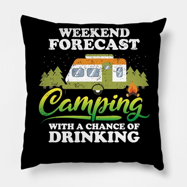 Weekend Forecast Camping With A Chance Of Drinking Pillow by ksshop