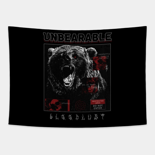 Unbearable Bloodlust Vintage Metal Tapestry by JPNDEMON