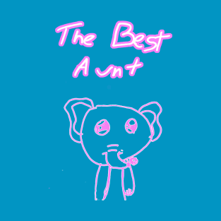 Best Aunt Elephant Pink/White T-Shirt