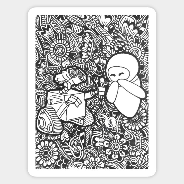Robot Love Wall E Sticker Teepublic