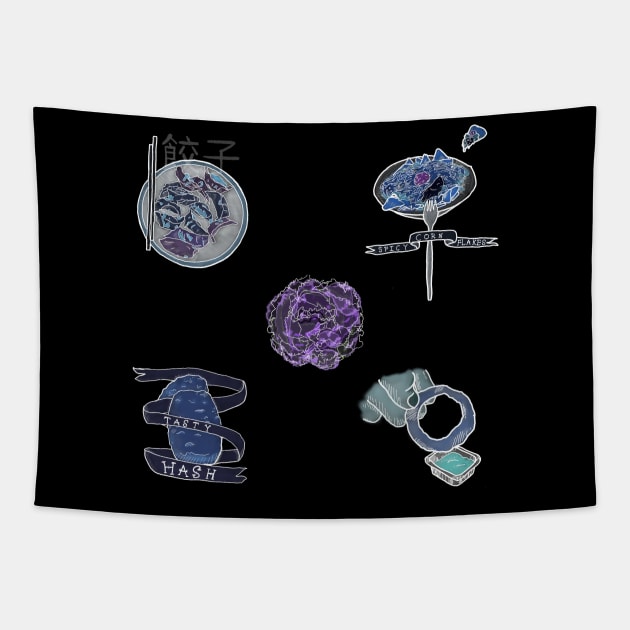 Inverted food flash sheet Tapestry by DopamineDumpster
