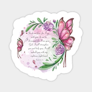 Isaiah 41:10 (Flowers and Butterflies) Magnet