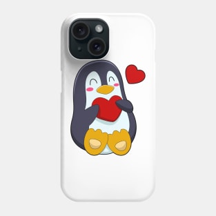 Penguin with Heart Phone Case