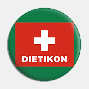 Dietikon City in Swiss Flag Pin