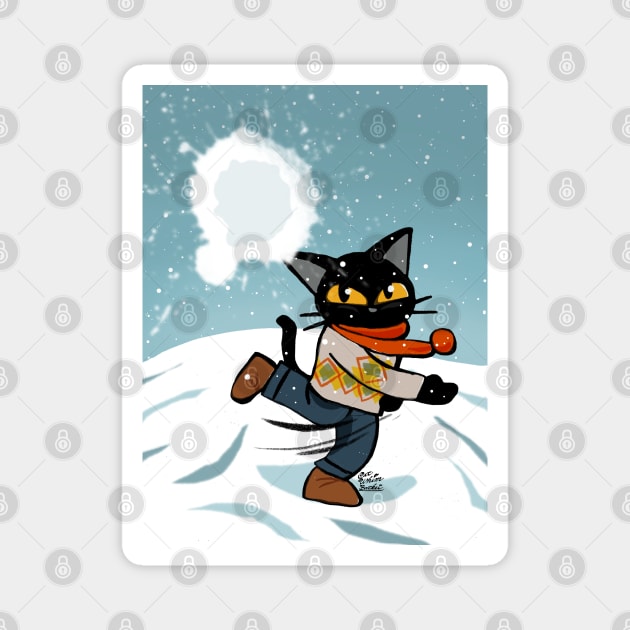 Snowball fight Magnet by BATKEI