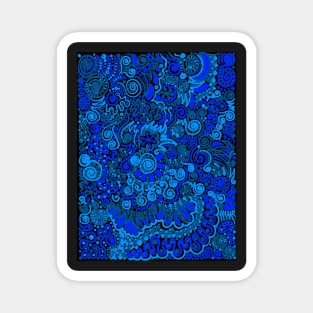 Black and Blue Pattern Magnet