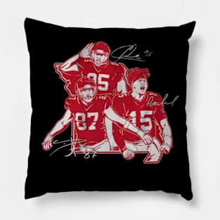 Patrick Mahomes, Travis Kelce & Chris Jones Kansas City Star Collage Pillow