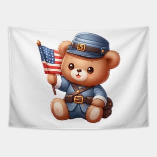 Cute Union Soldier Bear Kawaii Tapestry