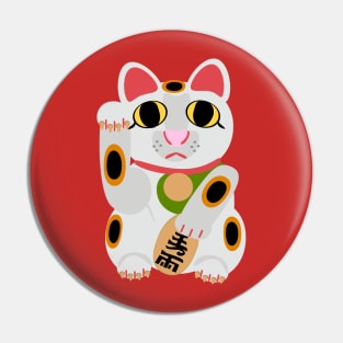 Lucky Cat Cute Cartoon Fortune Art Pin