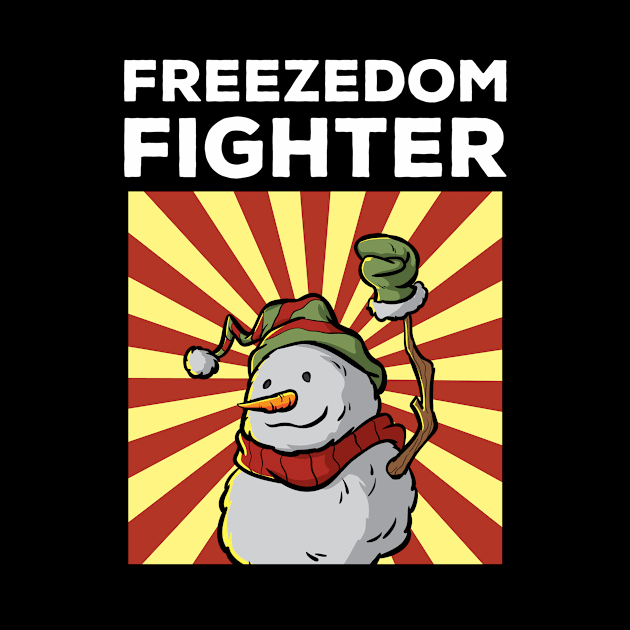 Vintage Snowman Freezedom Fighter Pun Resist Revolution by TellingTales