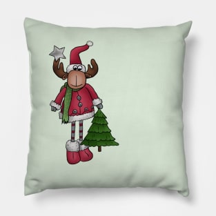 Elch mit Baum Pillow