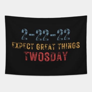 2-22-22 Expect Great Things Twosday, Funny Math 2nd Grade Students Rainbow Tapestry