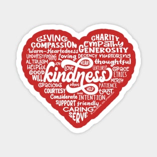 Heart Words of Kindness (white/red) Magnet