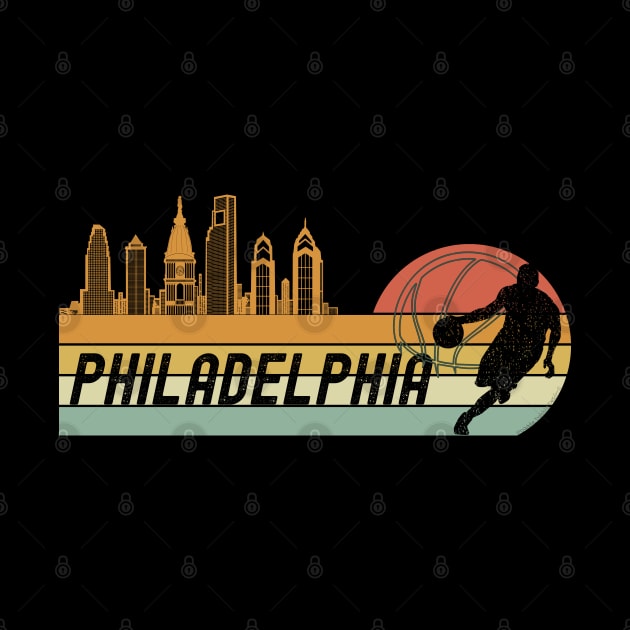 Basketball Fans Philadelphia Cityscape by Dibble Dabble Designs