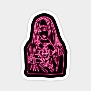 Pink Neon - Immaculate Heart of Mary Magnet