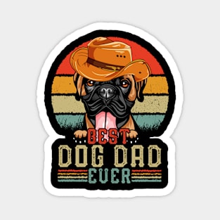 Vintage Best Dog Dad Ever Retro Headband Funny Father's Day Magnet