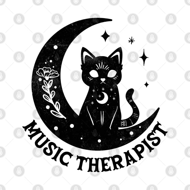 Music Therapist - Magical Cat On Moon Design by best-vibes-only