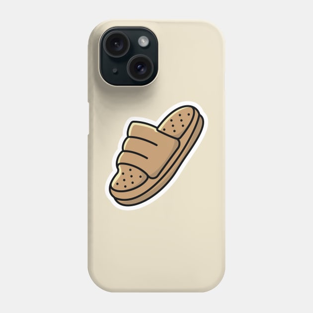 Men Footwear Single Slipper Shoe Sticker design vector. Men fashion object icon concept. Boys Outdoor shoe sticker vector design. Flip flop icon or Slipper logo design. Phone Case by AlviStudio