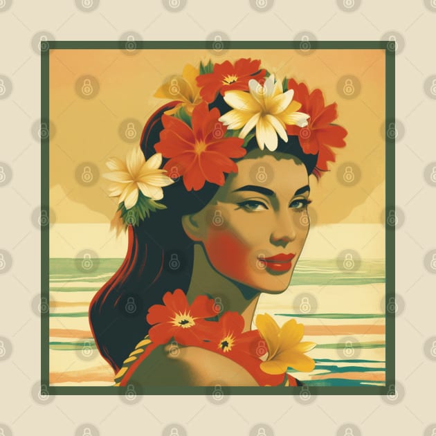 Hula Girl by Retro Travel Design
