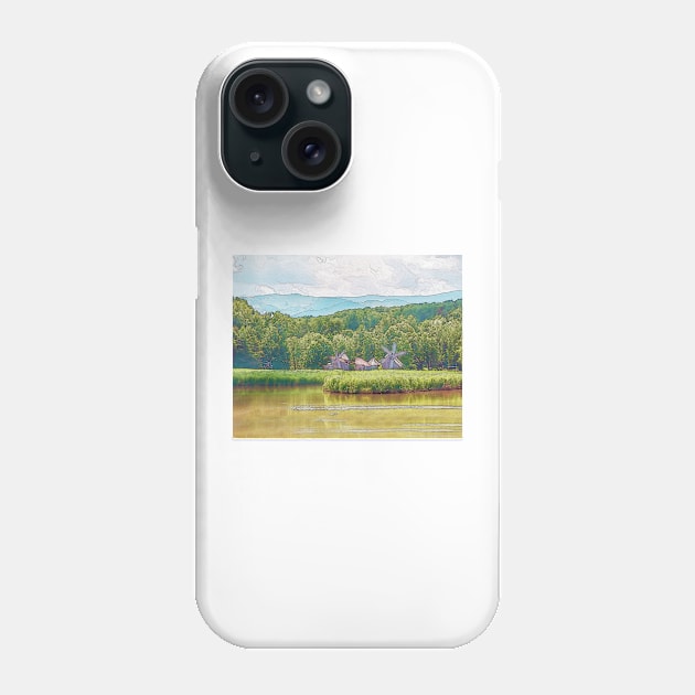 Astra Museum's windmills, in Sibiu Phone Case by NxtArt