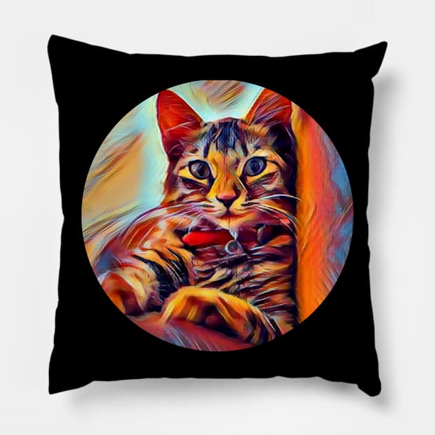Amusing floppy cat Pillow by GoranDesign
