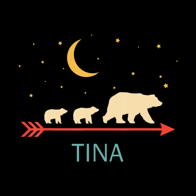 Tina Name Gift Personalized Mama Bear With 2 Cubs by crowominousnigerian 