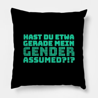 Gender Assuming Denglisch Designer Shirt Pillow