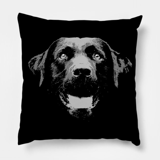 Black Labrador Pillow by childofthecorn