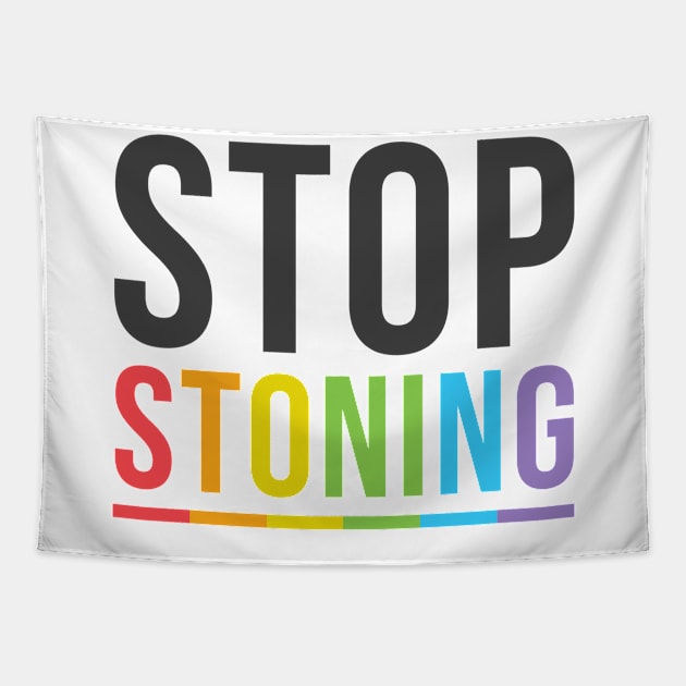 Stop Stoning Brunei - LGBTQ Lesbian Gay Bisexual Transgender Tapestry by sheepmerch