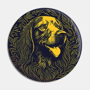 Golden Retriever Monochrome Pin