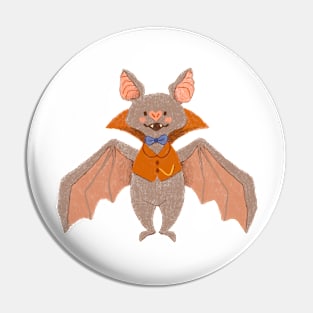 Vampire Bat in a Dracula Costume Pin