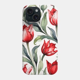 Red Green Turkish Tulips Ottoman Pattern Phone Case