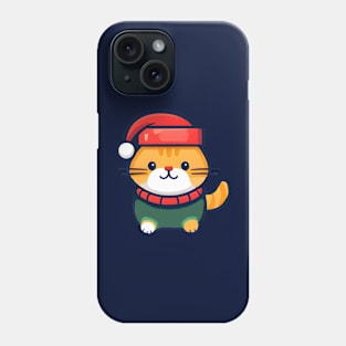 Cute ginger cat in Santa hat Christmas Phone Case