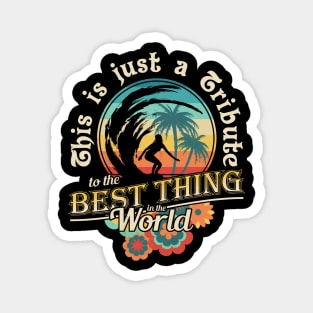 Boho Surfer Vacation, Palm trees, surfing, sunset Magnet