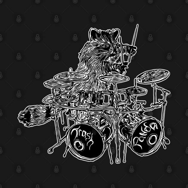 Trash panda drummer musician raccoon by LastViewGallery