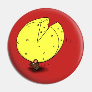 Cute mouse carrying big cheese Pin