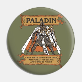 Tabletop RPG Paladin - Devine Smite And Furious Anger Pin