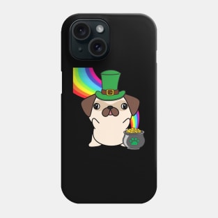 Funny pug celebrates st patricks day Phone Case