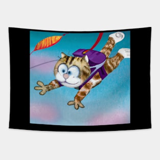 Skydiving Cat Tapestry