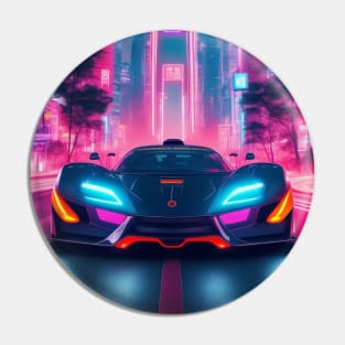 Asian Neon Velocity: Futuristic Thrill Ride Pin