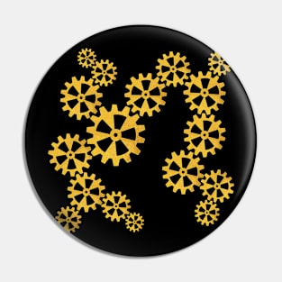 Golden gears Pin