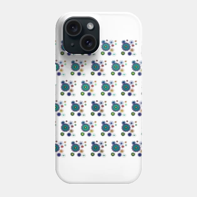 Cute Attractive Spiral Geometric Flower Brick Pattern Phone Case by Kanika Behari Studio