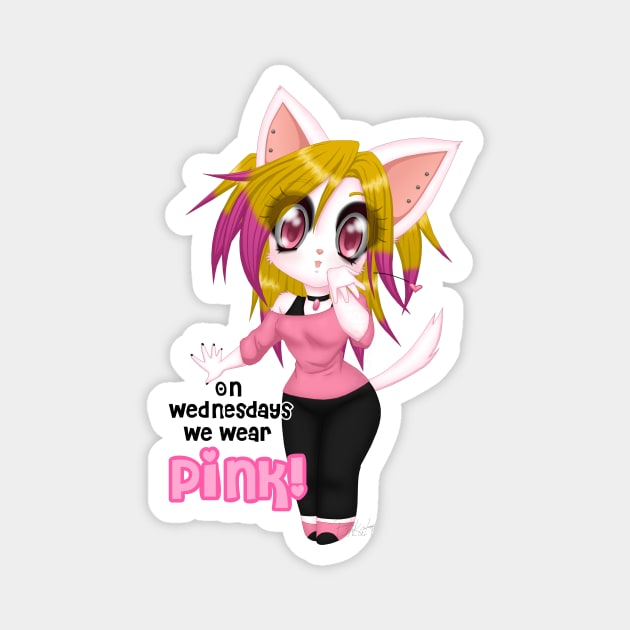 On Wednesdays We Wear PINK! Magnet by BinkaKittyArtwork