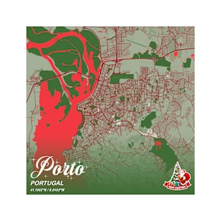 Porto - Portugal Christmas Map T-Shirt