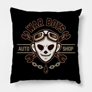 War Boys Auto Shop Pillow