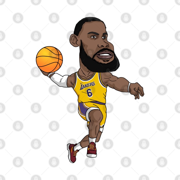 Lebron James Lakers #6 Cartoon by yuyunM