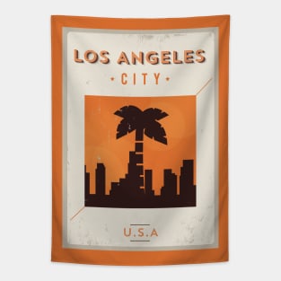 Los Angeles Poster Design Tapestry