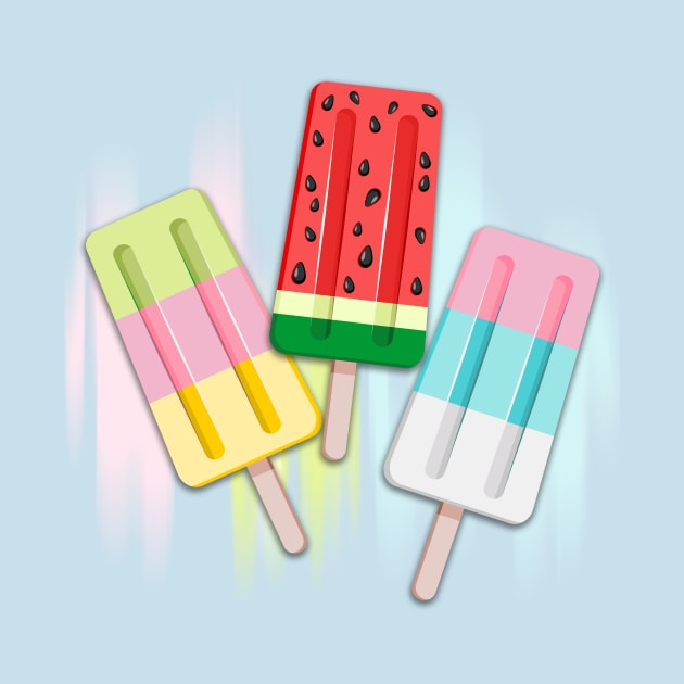 Popscicles Summer Pastel Colors by BluedarkArt