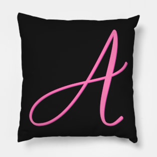 Letter A Hot Pink Initial Pillow